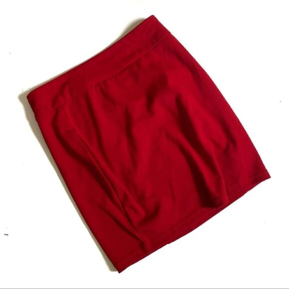 Tobi Red Bodycon Mini Skirt with Hidden Zipper - Picture 1 of 5
